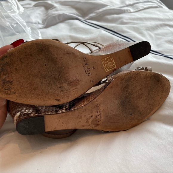 Alexandre Birman Multi Snakeskin Strappy Wedges Size 8.5 - Picture 3 of 4
